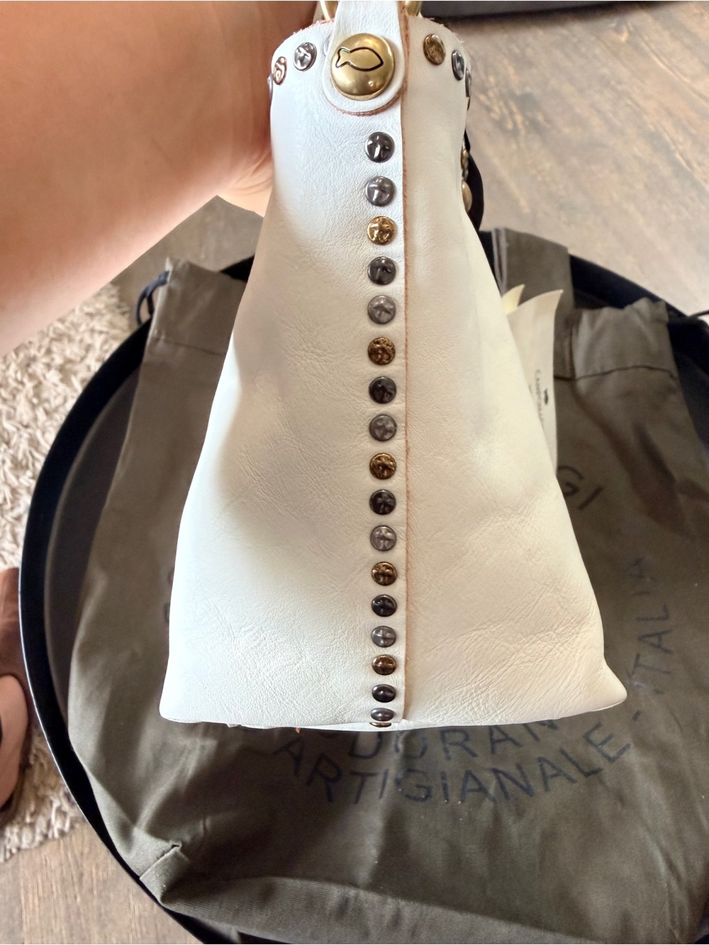 Campomaggi Shopper "Futura" bag in white leather - Picture 14 of 16